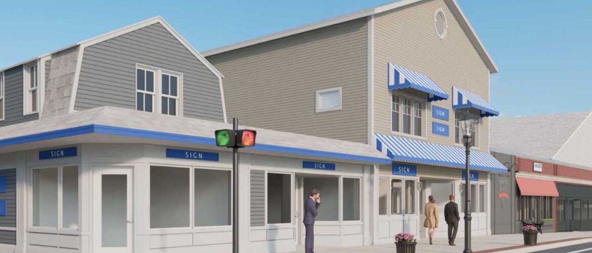 Rendering of Facade enhancements proof of concept for downtown Clinton CT